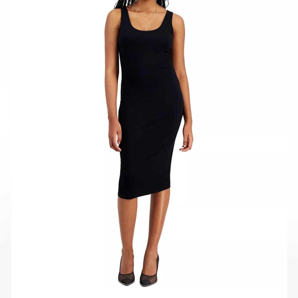 Sleeveless Midi Black Bodycon Dress